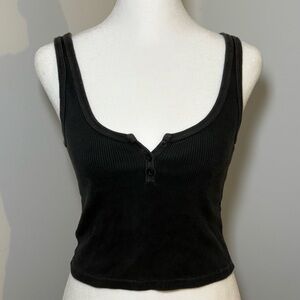 Brandy Melville Black Button Tank Top